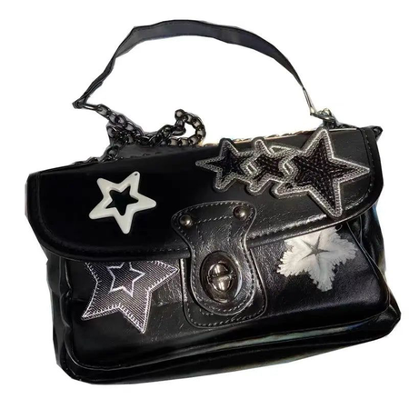 black and silver star bag
