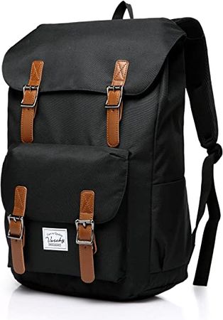 Amazon.com: VASCHY School Backpack for Men and Women Casual Travel Backpack Camping Rucksack Bookbag with15.6in Laptop Sleeve Black : Electronics