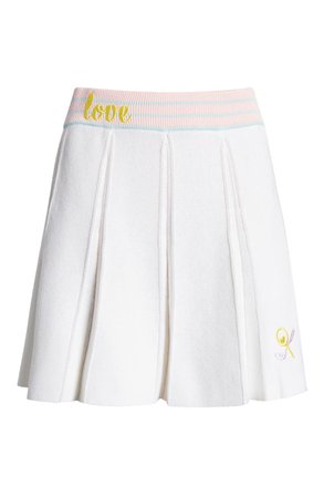 LoveShackFancy Roz Embroidered Knit Skirt | Nordstrom
