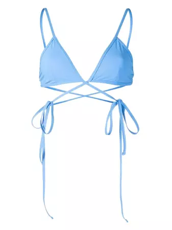 Christopher Esber Crossover lace-up Bikini Top - Farfetch