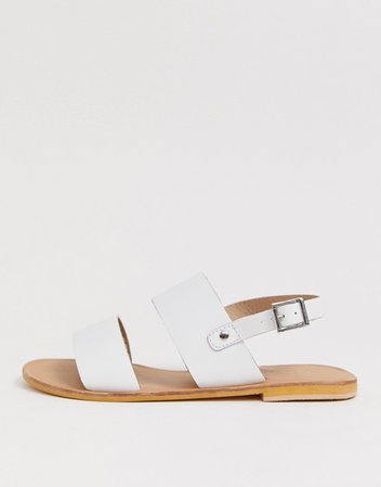 ASOS DESIGN Faye leather flat sandals | ASOS