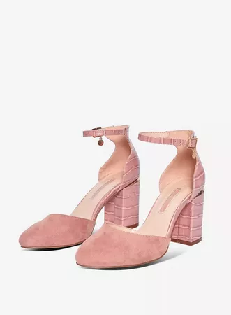 Pink Block Heel Court Shoes | Dorothy Perkins