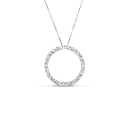 circle with diamonds pendant necklace