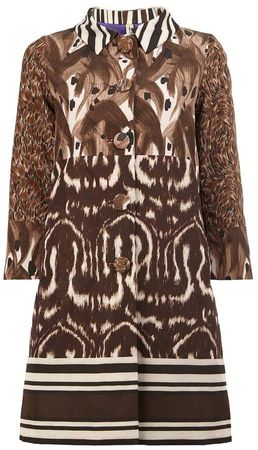 animal print buttoned coat