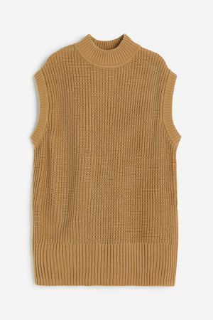 Rib-Sweater Vest - Dark beige - Ladies | H&M CA