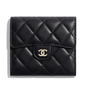 classic black Chanel flap wallet