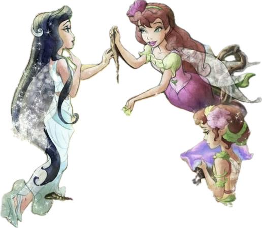 Disney Fairies Illustration Silvermist and Rosetta