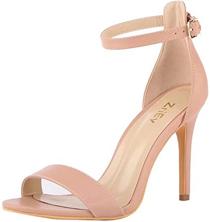 Amazon.com | ZriEy Women's Heeled Sandals 4 Inches Open Toe Stiletto High Heels Ankle Strap Fashion Bridal Party Wedding Pump Shoes | Heeled Sandals