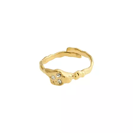 BREATHE recycled crystal ring gold-plated – Pilgrim