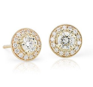 vintage gold diamond earrings
