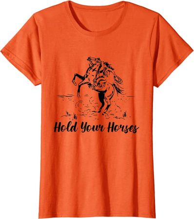 Amazon.com: Retro Cowboy Rodeo Dad Hold Your Horses Western Country Gift T-Shirt : Clothing, Shoes & Jewelry