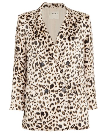 Taryn Leopard Double Breasted Blazer