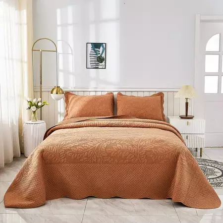 MarCielo 3 Piece Cotton Oversized Bedspread Quilt Set Tmonica - On Sale - Bed Bath & Beyond - 35827301