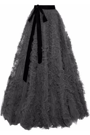 Bow-detailed ruffled tulle maxi skirt | JENNY PACKHAM | Sale up to 70% off | THE OUTNET