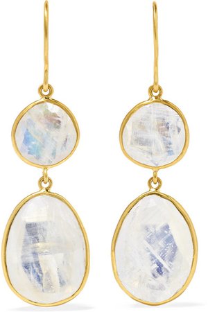 Pippa Small | 18-karat gold moonstone earrings | NET-A-PORTER.COM