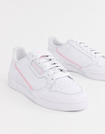 adidas Originals | adidas Originals white and pink Continental 80 sneakers