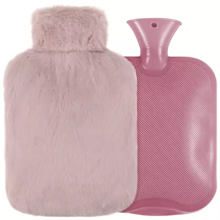 Taihexin 2 Liter Hot Water Bottle with Soft Fleece Cover, PVC Hot Water Bag for Pain Relief, Large Capacity, Odorless, BPA Free, Suit Neck Shoulder Pain, Feet Warmer, Menstrual Cramps(Pink) - Walmart.com