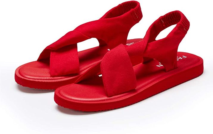 Amazon.com | Women Slingback Yoga Flip-flop-Sandals mat Sling Back Meditation Shoes SSK808 All Red 39 | Flip-Flops
