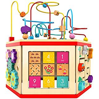 Amazon.com: Wondertoys Bead Maze Toy for Toddlers Wooden Colorful Abacus Roller Coaster Educational Circle Toys for Babies Bead Maze Activity Cube Sensory Toys for Children: Toys & Games