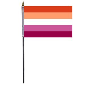 Lesbian Pride 4'' x 6'' Flag on a Stick | Lesbian Pride -