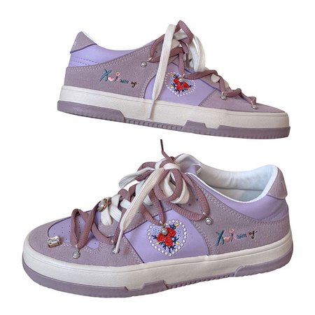 Rose Embroidery Aesthetic Sneakers | BOOGZEL APPAREL 🌹 – Boogzel Apparel