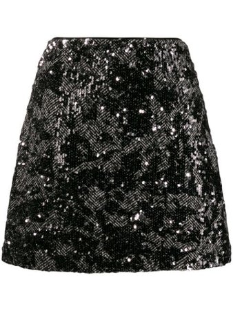 Michael Michael Kors Sequin Embellished Skirt MH97F2XD0Z Black | Farfetch