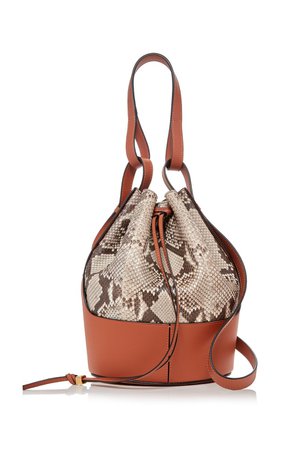 Balloon Small Python And Leather Shoulder Bag by Loewe | Moda Operandi