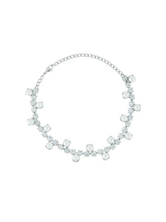 AREA crystal-embellished Faux Pearl Choker - Farfetch