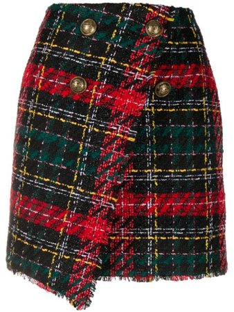 Balmain Asymmtetric Tweed Skirt - Farfetch