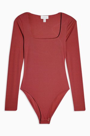 Square Neck Long Sleeve Bodysuit | Topshop