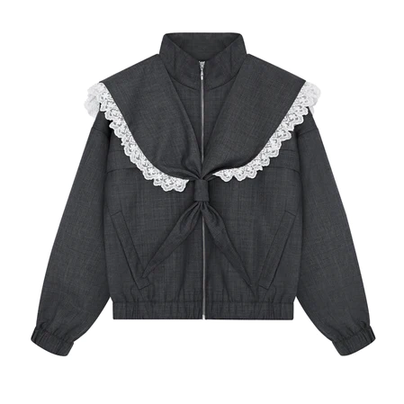 shushu/tong gray sailor collar jacket