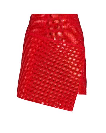 Andrea Adamo Embellished Mini Skirt In Red | INTERMIX®
