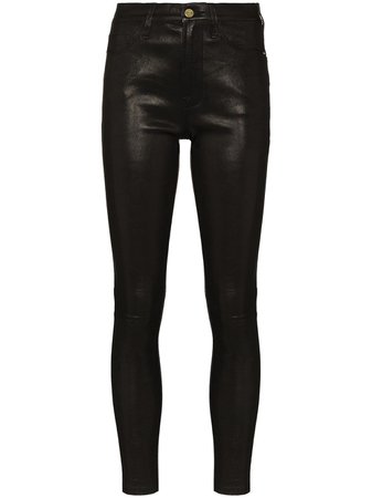 FRAME Le High skinny leather trousers - FARFETCH