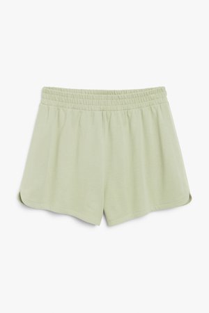 Cotton shorts - Green - Shorts - Monki WW