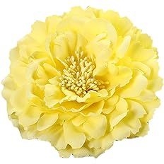 Amazon.com: HC-01 Floral Fall Peony Flower Hair Clip Flamenco Dancer Pin up Flower Brooch (Yellow) : Beauty & Personal Care
