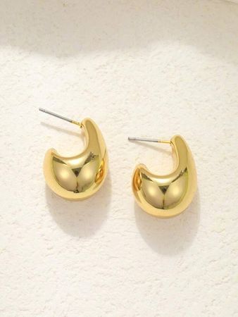 1 Pair Of Simple Geometric Drop-Shaped Earrings For Women, Versatile Cold Style Earrings, European And American Ccb Earrings, Earrings Accessories | SHEIN