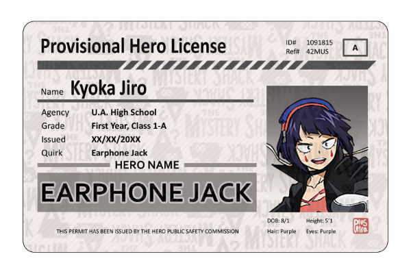 Provisional Hero Licenses - My Hero Academia - TheMysteryShack