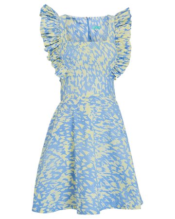 SIKA Effe Ruffled Cotton Print Mini Dress | INTERMIX®