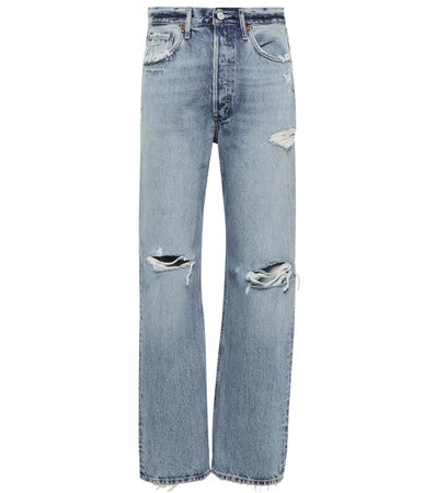 Agolde - 90's distressed mid-rise straight jeans | Mytheresa