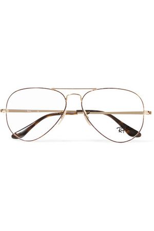 Ray-Ban | Aviator gold-tone and tortoiseshell acetate optical glasses | NET-A-PORTER.COM