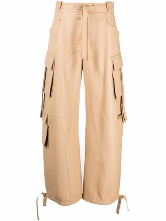 Off-White Cargo Leather Trousers - Farfetch