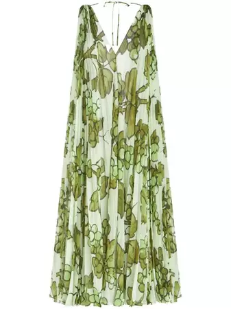 ETRO Berry-print Pleated Maxi Dress - Farfetch
