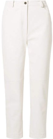 Hailey Faux Leather Straight-leg Pants - White