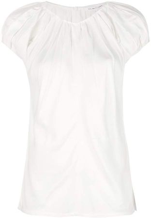 short-sleeve ruched blouse