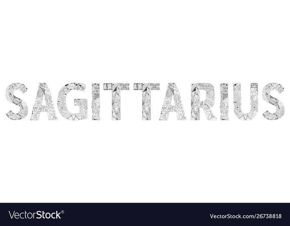 Word sagittarius entangle object Royalty Free Vector Image