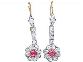 Pink Sapphire Earrings Yellow Gold | Antique Jewellery | AC Silver