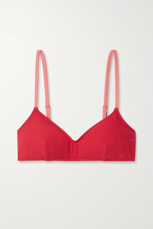 The Rachel Ribbed Bikini Top - Red