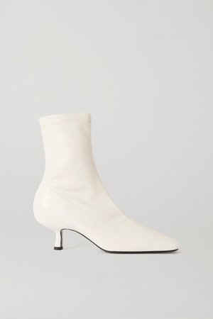 Audrey Leather Ankle Boots - White