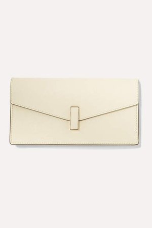 Iside Textured-leather Clutch - White