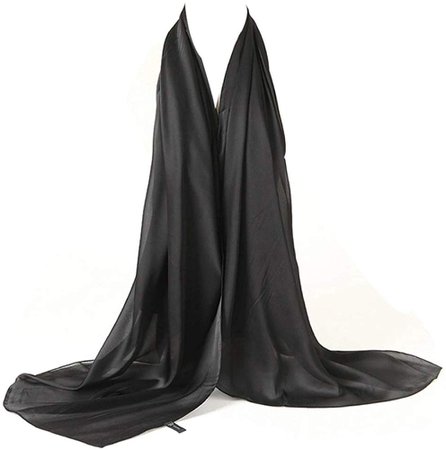 Bellonesc Silk Scarf 100% Silk Long Lightweight Sunscreen Shawls for Women (Black) at Amazon Women’s Clothing store